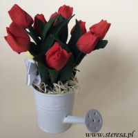 tulipany handmade w konewce